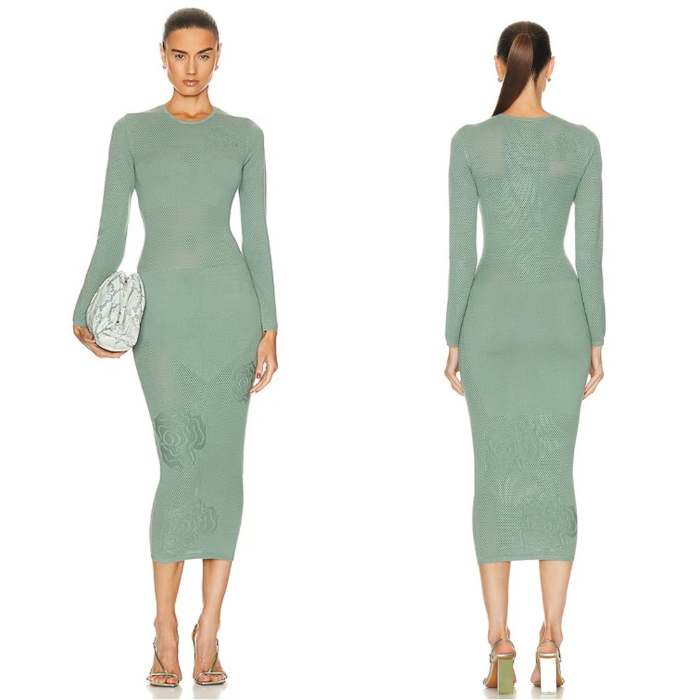 Fleur Du Mal Rose Pointelle Knit Dress